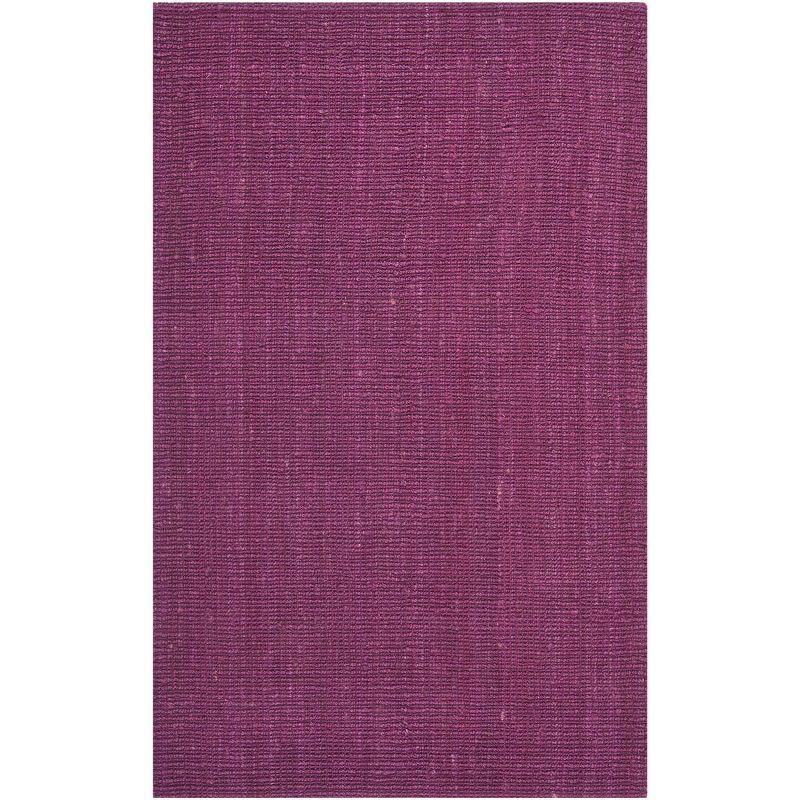 Deedgra Geometric Tufted Wool Purple Area Rug