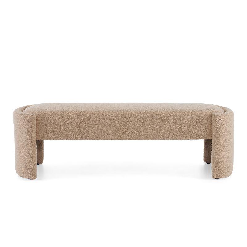 Christopher Knight Home Eugene Modern Boulce Upholstered Ottoman, Light Camel