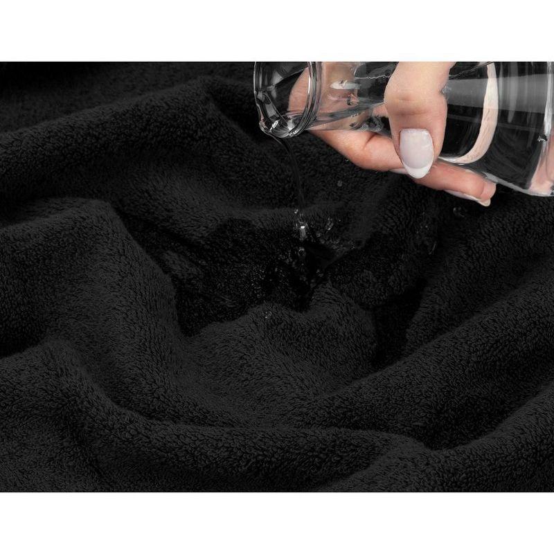 American Soft Linen Salem 4 Pack Washcloth Set, 100% Cotton Washcloth Hand Face Towels for Bathroom and Kitchen, Black