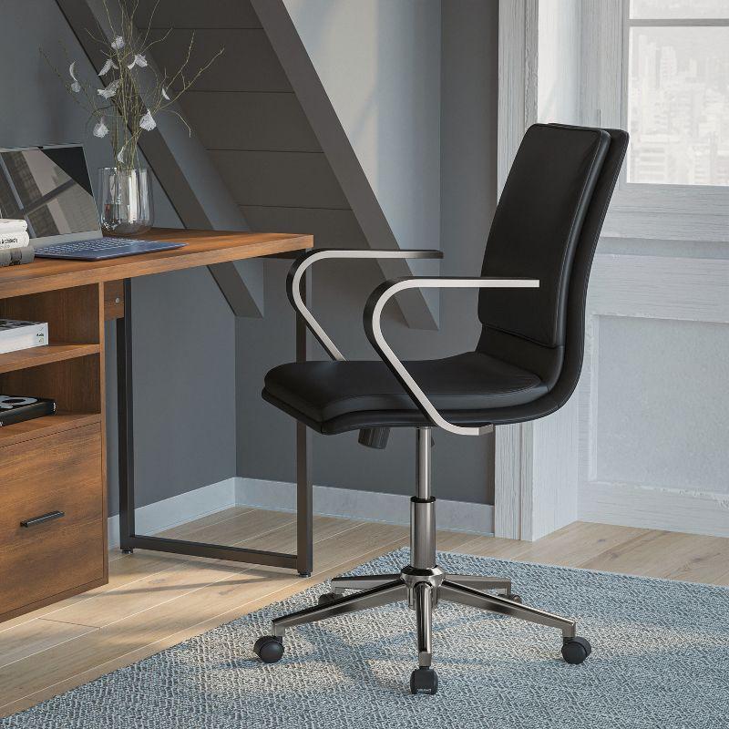 Flash Furniture Mid-Back Designer Upholstered Swivel Executive Office Chair with Armrests