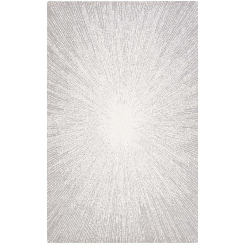 Abstract ABT375 Handmade Tufted Area Rug - Ivory/Silver - 5'-0" x 8'-0" - Safavieh