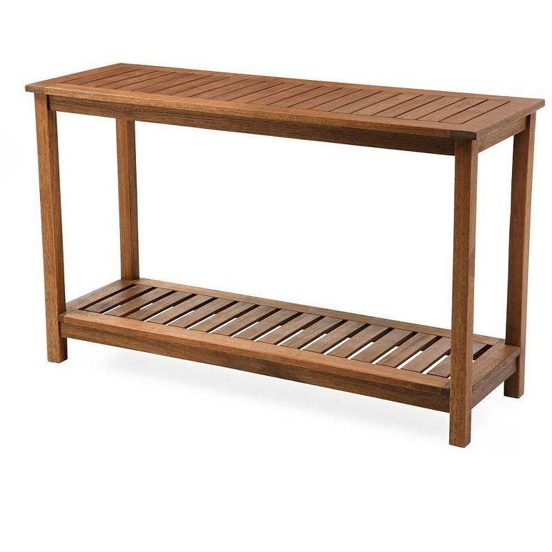 Lancaster 50'' Rich Deep Brown Eucalyptus Outdoor Console Table