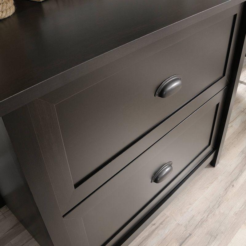 2 Drawer County Line Lateral File Cabinet Estate Black - Sauder: Modern Style, MDF, Paper Laminate Surface