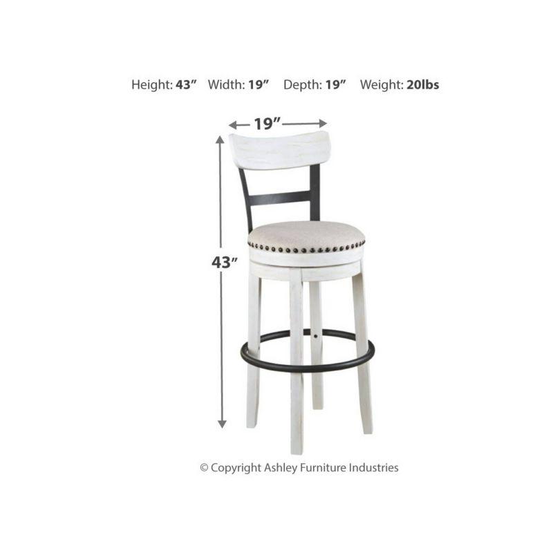 Gracie Oaks Design by Ashley Valebeck Modern Swivel Counter Height Barstool, Whitewash