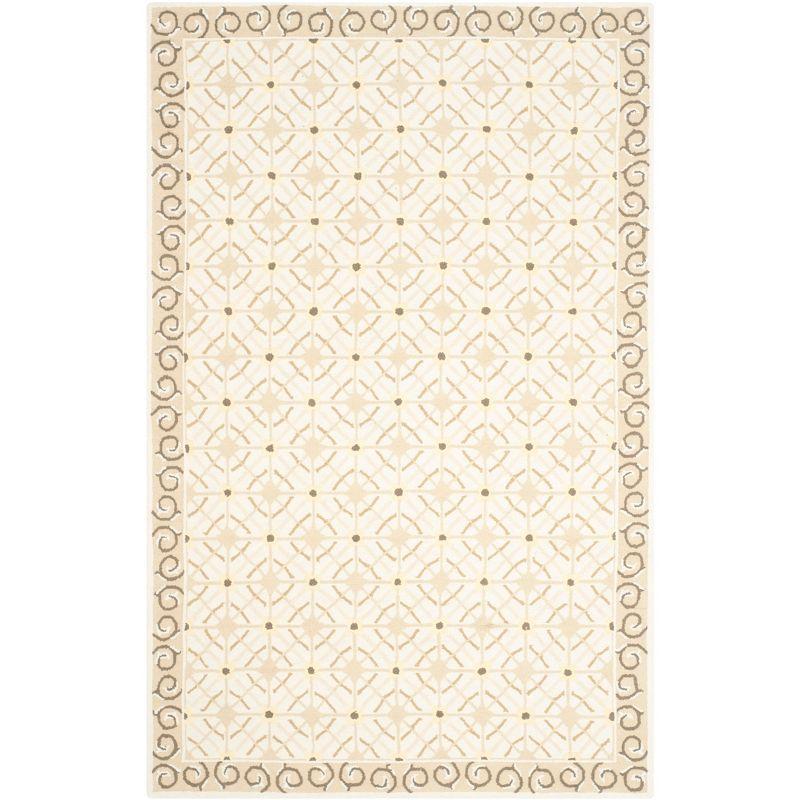 Newport NPT443 Hand Hooked Area Rug - Taupe/Beige - 5'6"x8'6" - Safavieh.