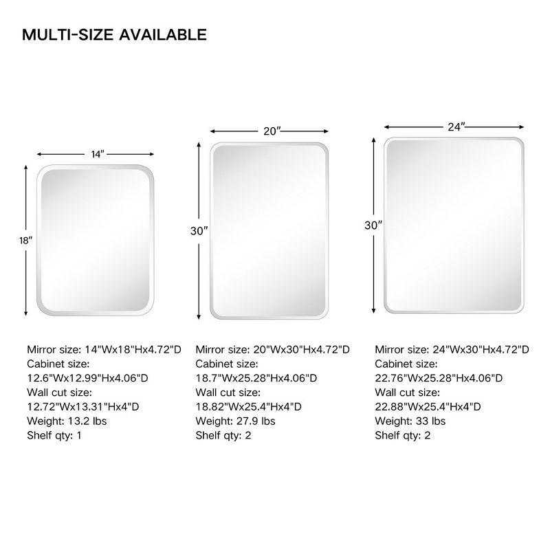 TEHOME Rectangular Recess and Surface Mount Metal Frameless Medicine Cabinet with Mirror