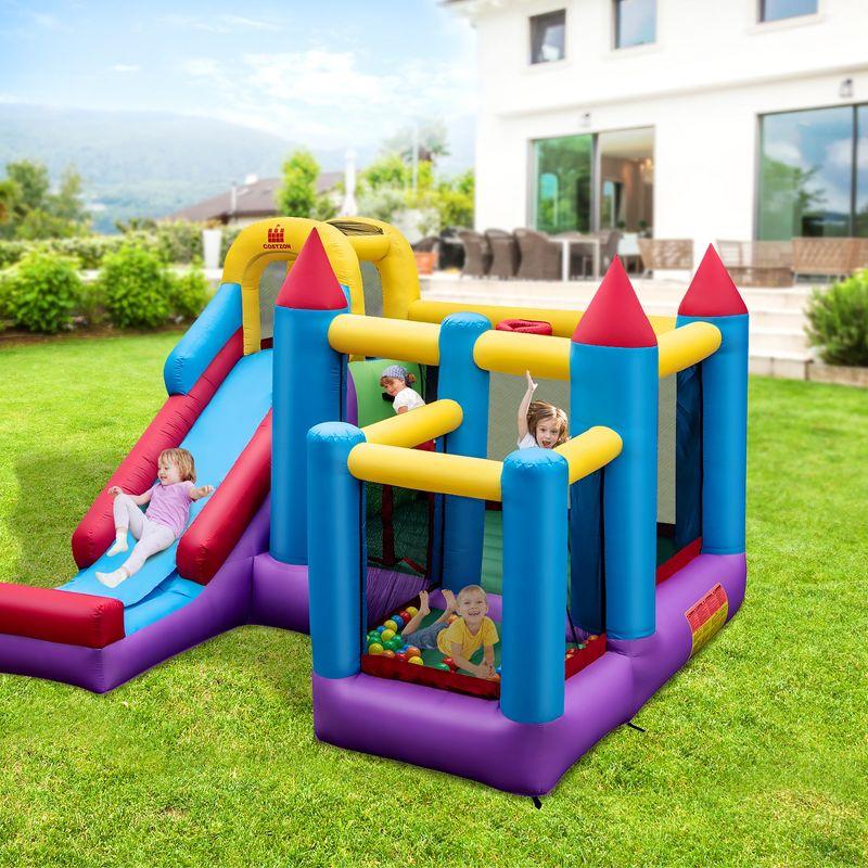 Colorful Inflatable Bounce House Castle with Slide