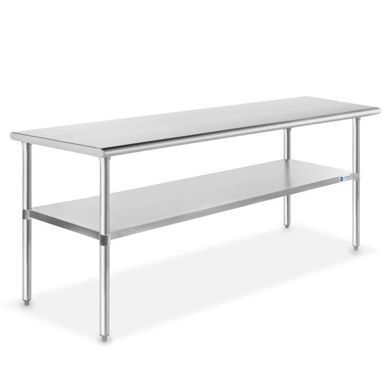 GRIDMANN Stainless Steel Table with Undershelf - 72 x 30 Inch, NSF Commercial Kitchen Work & Prep Table for Restaurant and Home