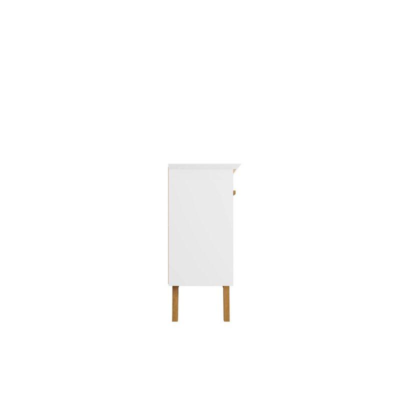 62.99" Yonkers Sideboard White - Manhattan Comfort: Mid-Century Buffet, Storage Console with 4 Doors & Fixed Shelves