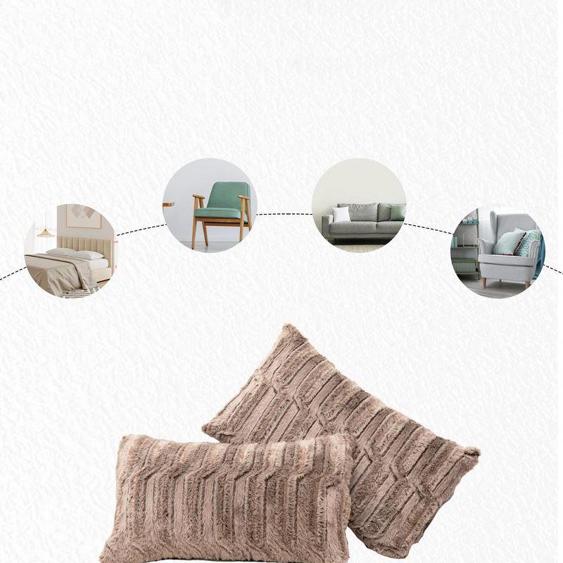 Cheer Collection Faux Fur Throw Pillow (Set of 2)