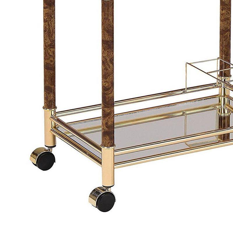 29" Helmut Kitchen Carts And Islands Gold Plated and Clear Glass - Tempered - Acme Furniture