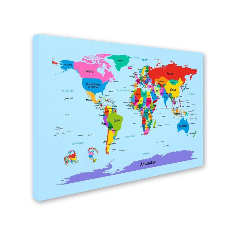 Michael Tompsett Children's World Map Canvas Art 32" x 22"