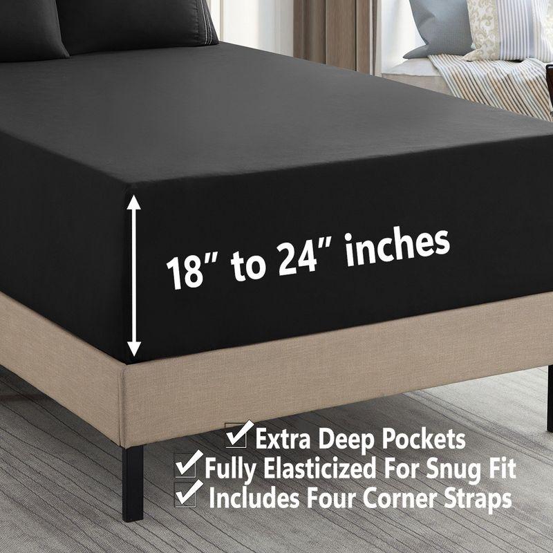 Sweet Home Collection 18-24" Extra Deep Pocket Ultra Soft Microfiber Solid Sheet Set