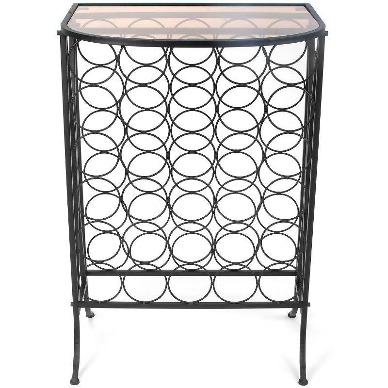Sorbus Wine Rack Stand Bordeaux Chateau Style with Glass Table - Holds 30 Bottles