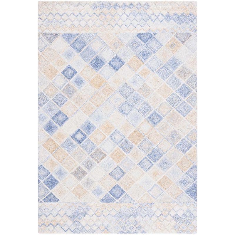 Abstract ABT212 Handmade Tufted Area Rug - Blue/Grey - 5'-0" x 8'-0" - Safavieh