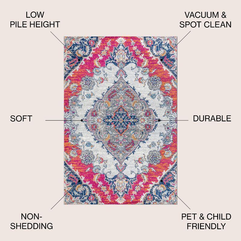 JONATHAN Y Bohemian FLAIR Boho Vintage Medallion Blue/Multi 3 ft. x 5 ft. Area Rug