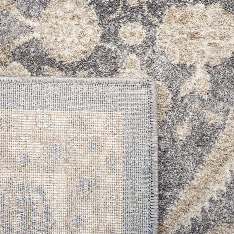 Sofia SOF378 Power Loomed Indoor Area Rug - Dark Grey/Beige - 6'7"x6'7" - Safavieh