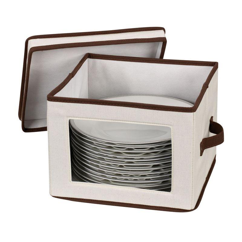 Dinner Plate Storage Box, Strong Frame and Handles, Windowed Panel