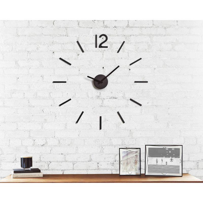 Blink Wall Clock Black - Umbra: Modern Aluminum Analog Display, Indoor Decorative Timepiece