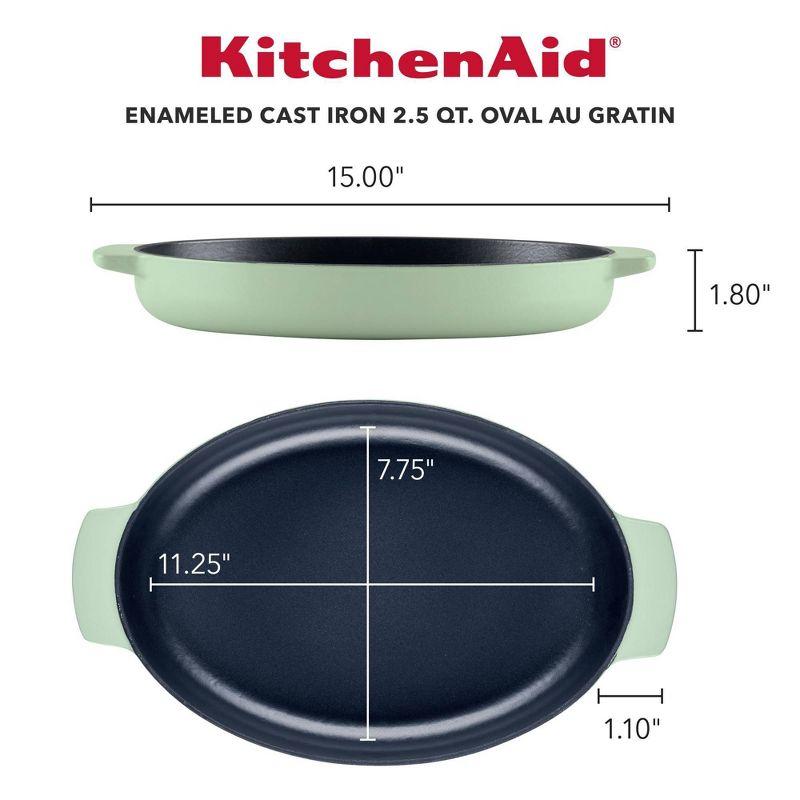 KitchenAid® KitchenAid Cast Iron Oval Au Gratin Roasting Pan Suitable - 2.5 Quart
