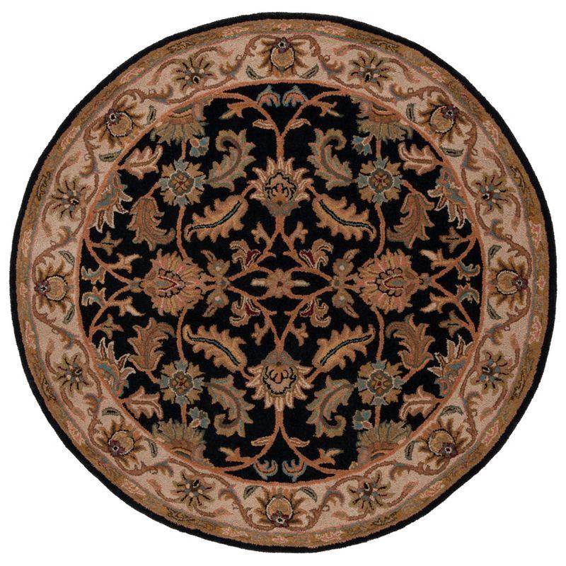 Heritage HG628 Hand Tufted Area Rug - Black/Beige - 6' Round - Safavieh.