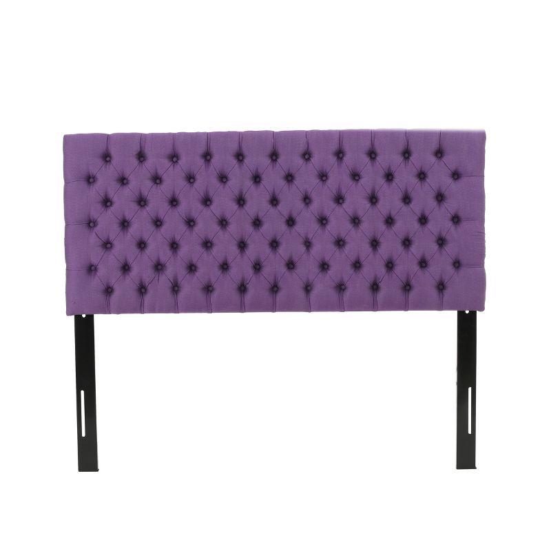Queen/Full Jezebel Button Tufted Fabric Headboard Light Purple - Christopher Knight Home: Upholstered, Adjustable Height