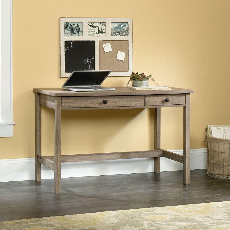 County LineWriting Desk Salt Oak Finish - Sauder: Modern Home Office, Laminated Particle Board, 2 Drawers