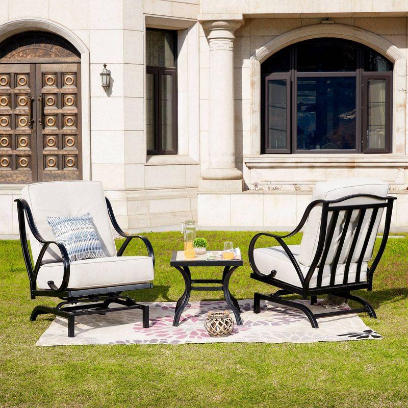 3pc Steel Patio Seating Sets - Lokatse