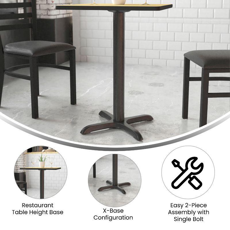 Beverly 22" x 22" Restaurant Table X-Base with 3" Dia. Table Height Column