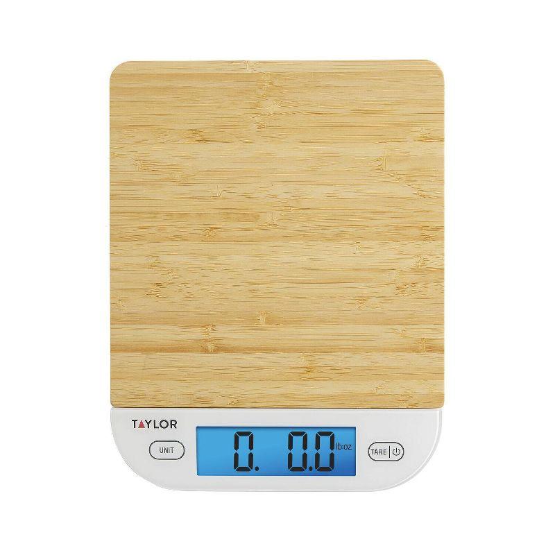 Taylor Digital Kitchen 15lb Food Scale Eco-Friendly Bamboo 