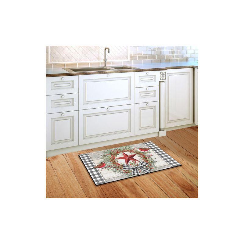 Briarwood Lane Doormat 30x18 Indoor Outdoor Berry Wreath Barnstar Winter For Winter Doormat