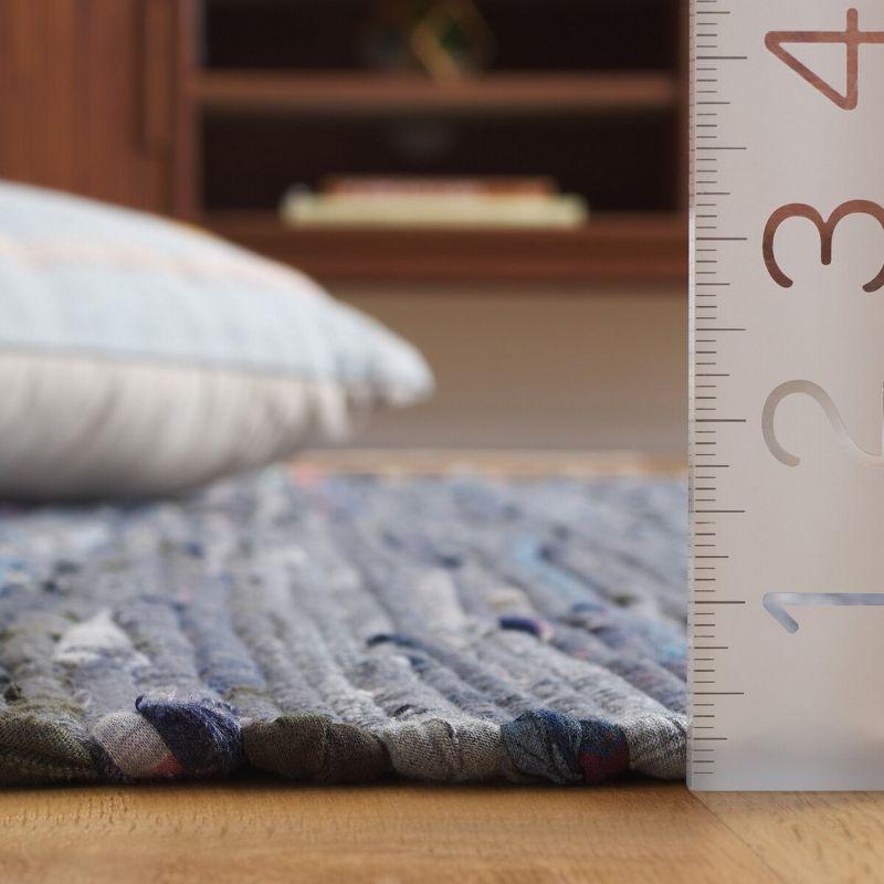 Rag Rug RAR121 Hand Woven Indoor Area Rug - 5'x8' - Ink/Multi - Safavieh