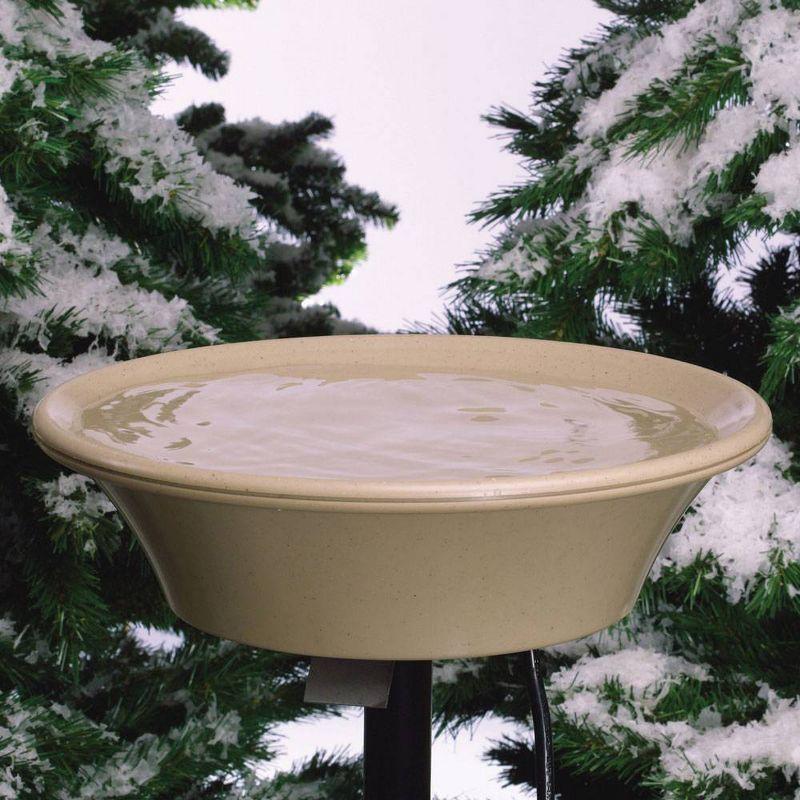 Birds Choice 3" Deck or Pole Mountable Heated Bird Bath Bowl Beige: Weather-Resistant, 5lb Capacity, 24" Stand Height