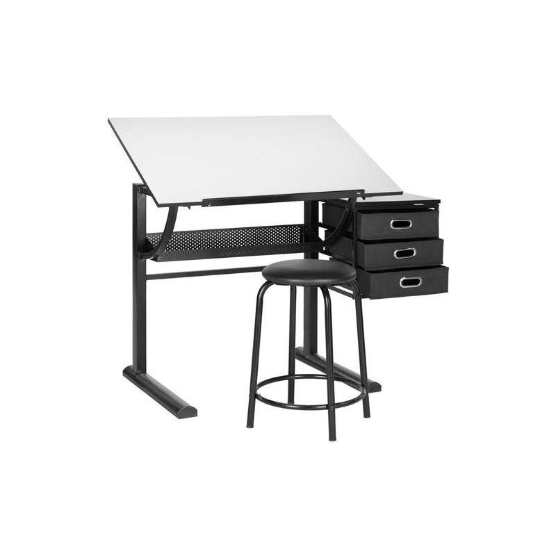 Inbox Zero Miceal Metal Base Drafting Table