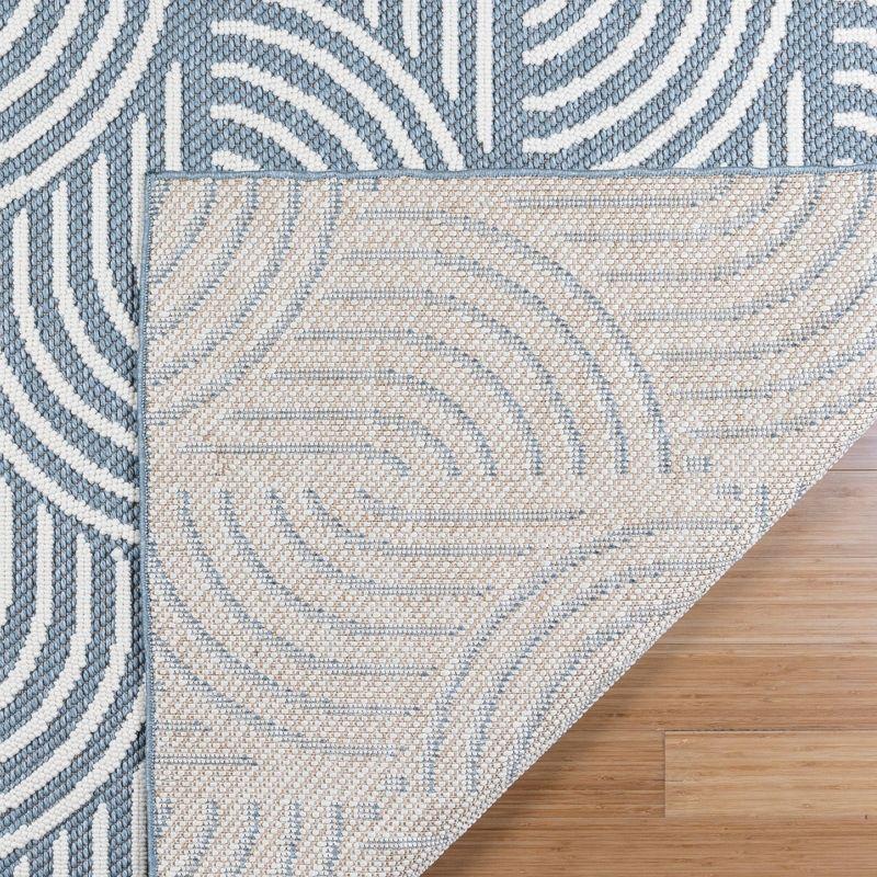 Gertmenian Malini Cyrci Modern Geometric Blue Polyester Indoor Area Rug