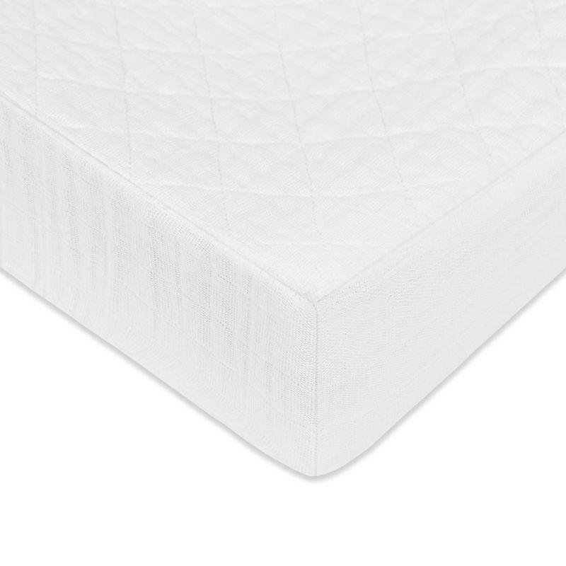 Plain White Quilted Muslin Changing Pad Cover