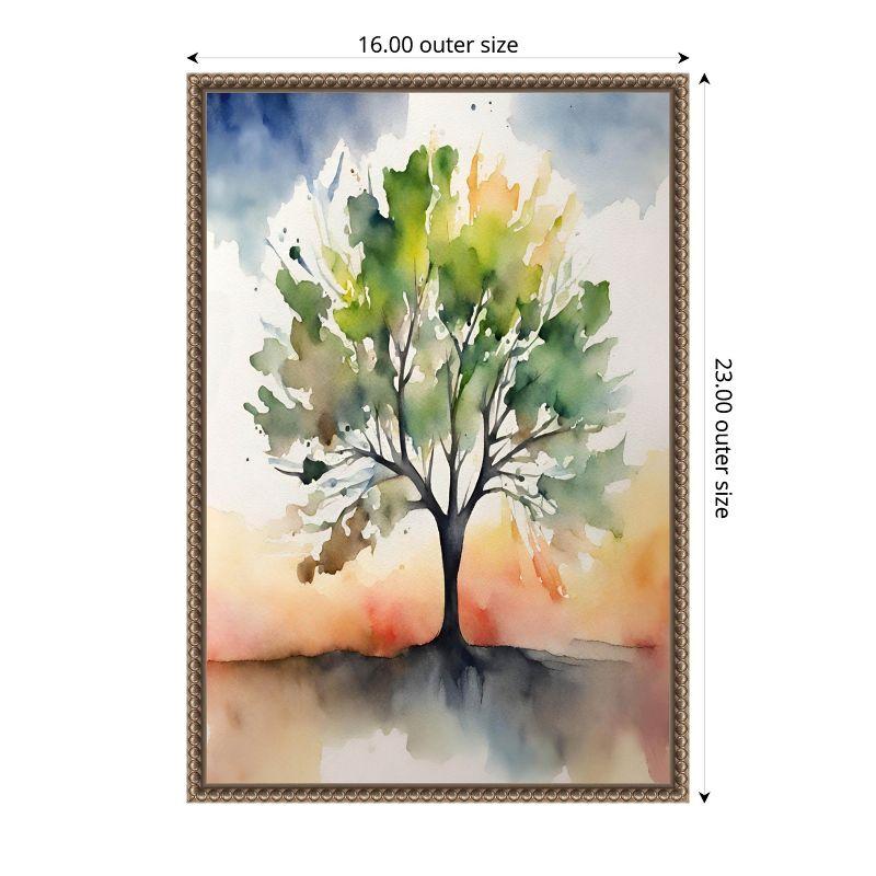 Amanti Art Tree of colour by Sally Ann Moss Framed Canvas Wall Art