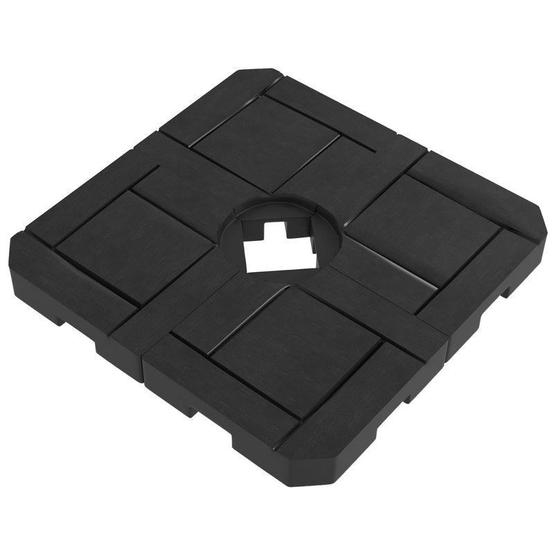 Black Fillable Plastic Patio Umbrella Base Weights Set