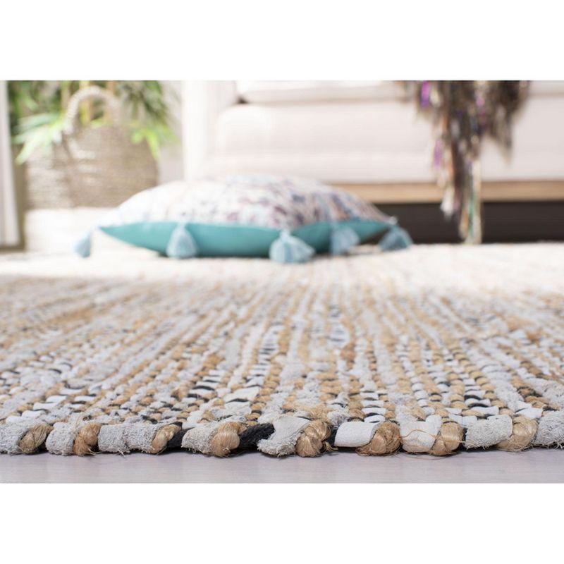 Vintage Leather VTL203 Hand Woven Indoor Area Rug - Silver - 8'x10' - Safavieh