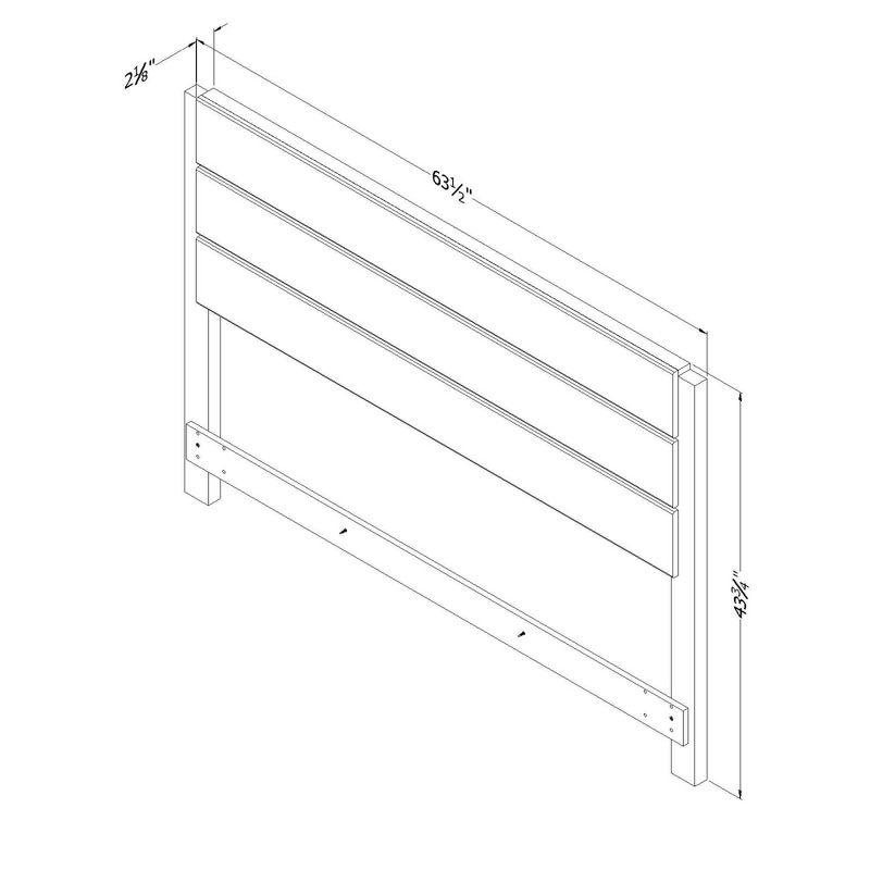 Munich Headboard Weathered Oak/Matte Black - South Shore