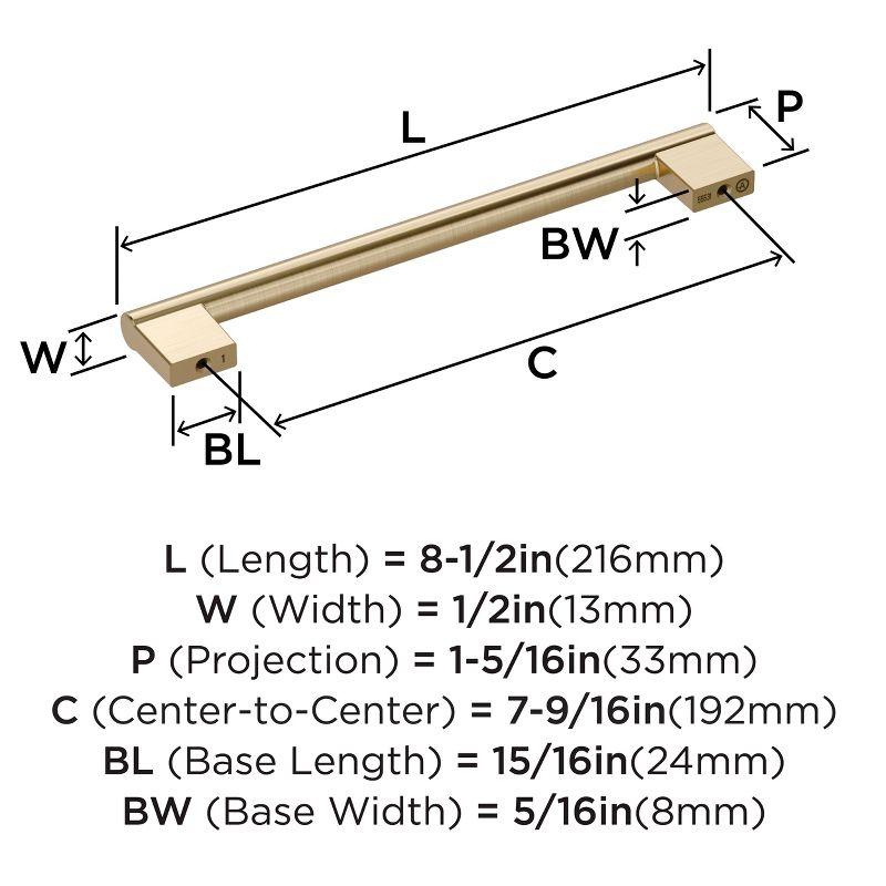 Amerock Versa 7-9/16 inch (192mm) Center-to-Center Golden Champagne Cabinet Pull