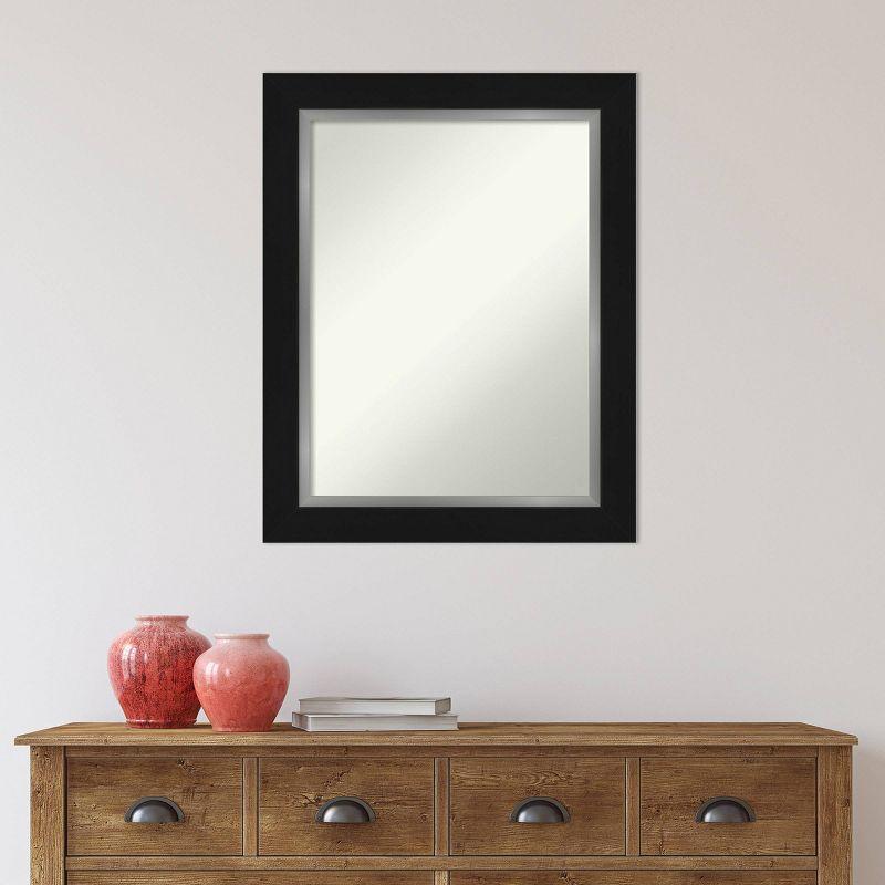 24" x 30" Non-Beveled Eva Bathroom Wall Mirror Black - Amanti Art: Polystyrene Frame, Wall Mount