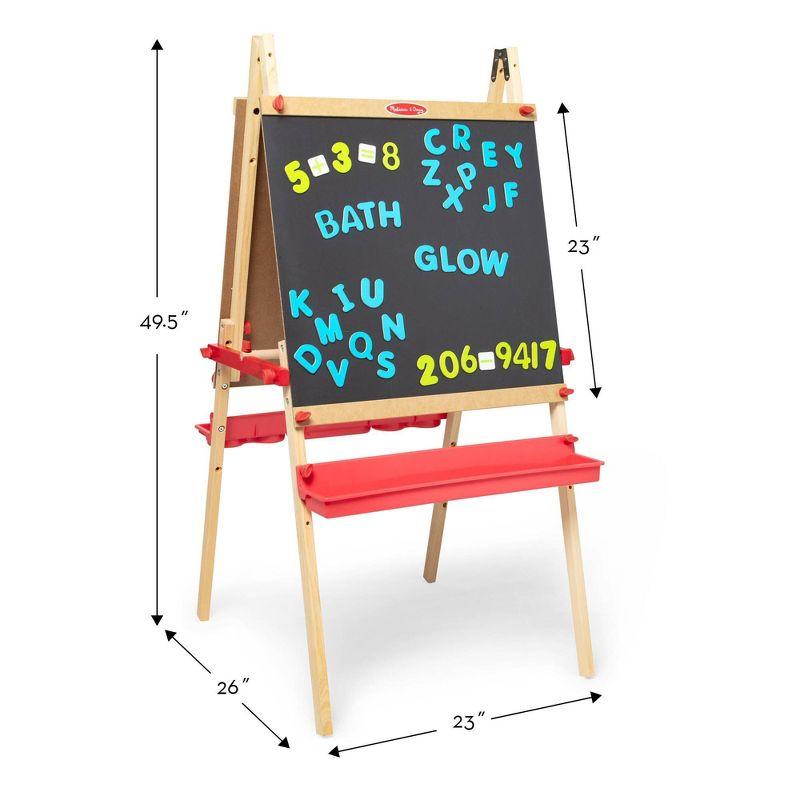 Deluxe Magnetic Wooden Art Easel with Chalkboard and Dry-Erase Board