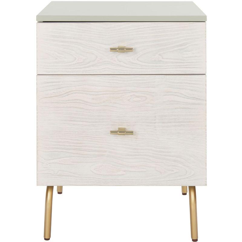 Genevieve 2 Drawer Nightstand - NST5002 - Grey/White Washed - Safavieh