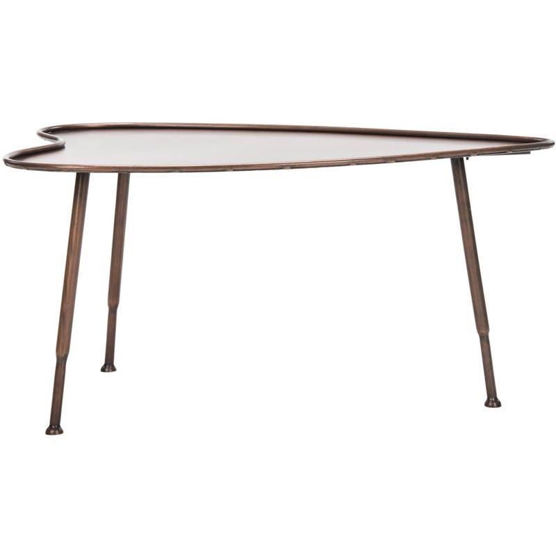 Tessa Heart Coffee Table- Antique Copper/Iron - Safavieh