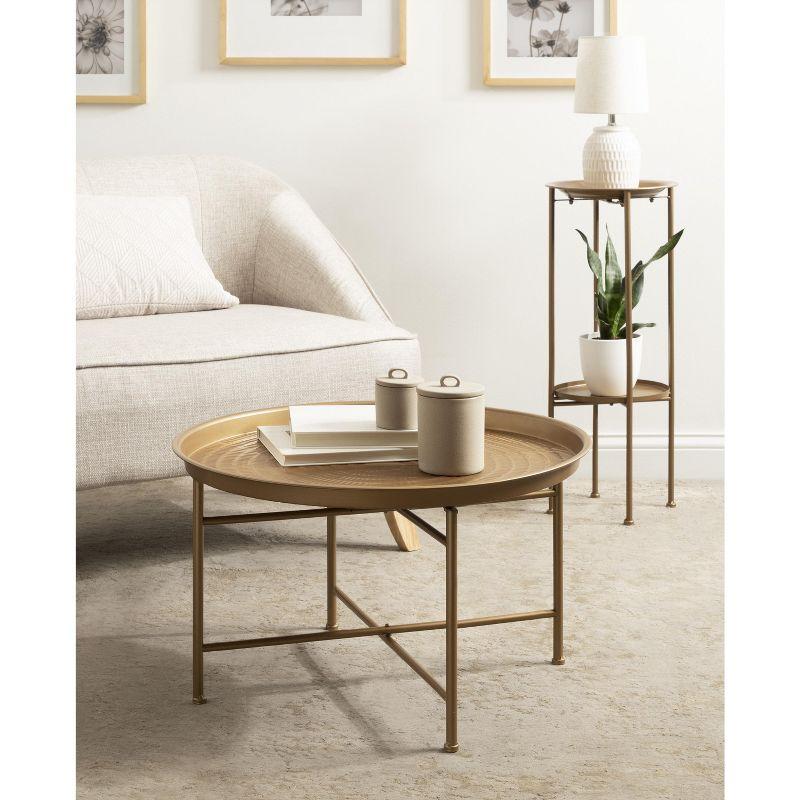 Mahdavi Round Dark Gold Metal Coffee Table