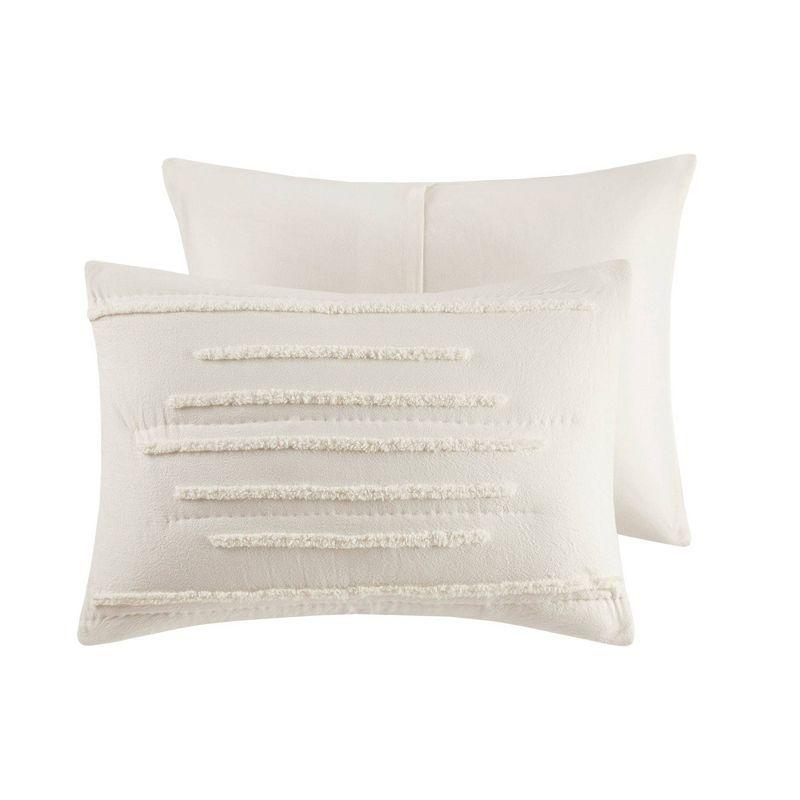 Mercer 100% Cotton 3 Piece Quilt Set with Chenille Trims
