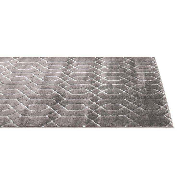Marilyn Monroe Glam Geometric Gray Silver Area Rug