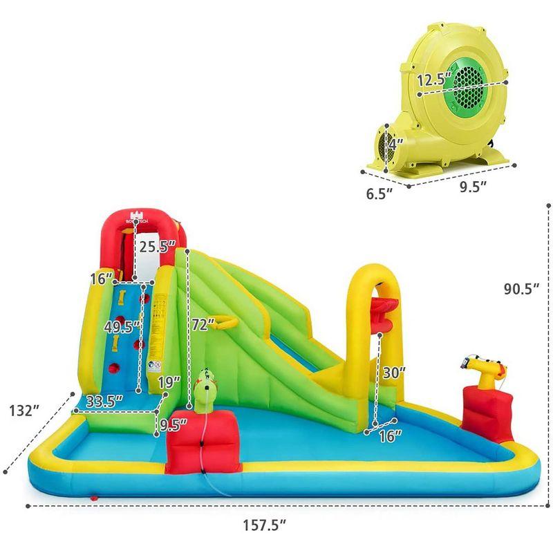 Colorful Inflatable Water Slide with Splash Pool and Blower