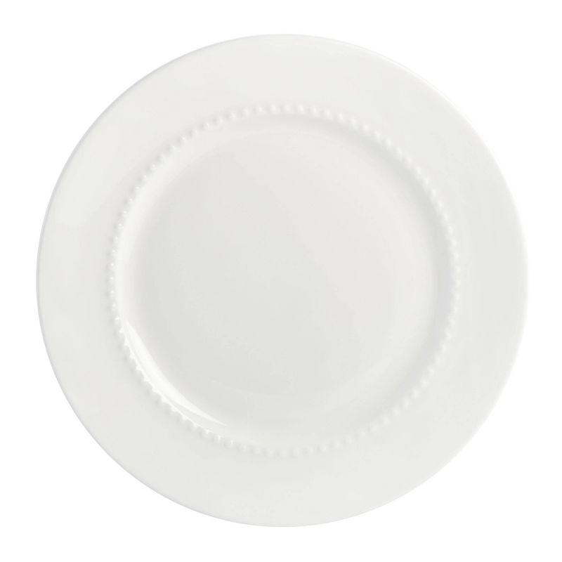 White Porcelain Embossed 16-Piece Dinnerware Set, Service for 4